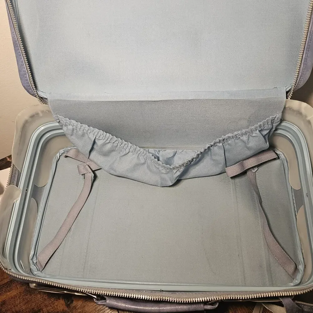 Vintage Samsonite Sonora Blue Soft Side Suitcase Carry On Luggage Travel Bag MCM